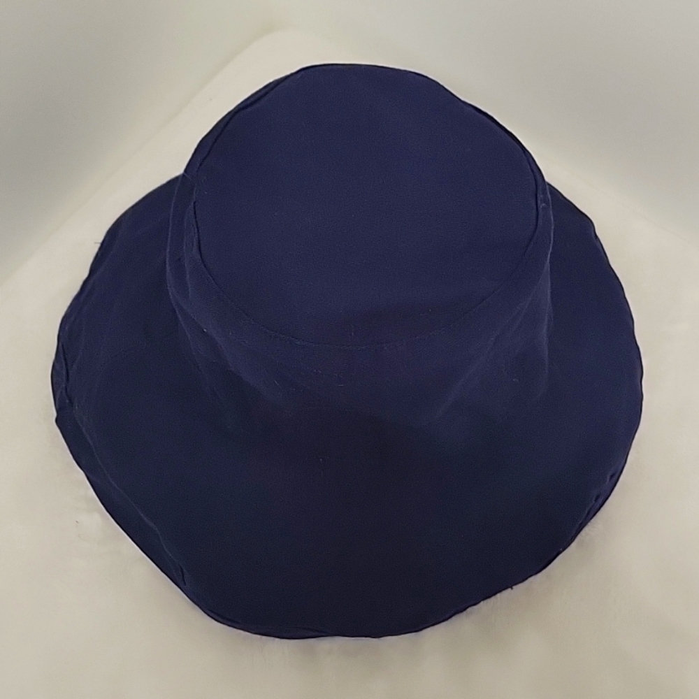Pineapple Reversible Bucket Hat Navy with Yellow Orange and Green 100% Cotton - Picture 9 of 10
